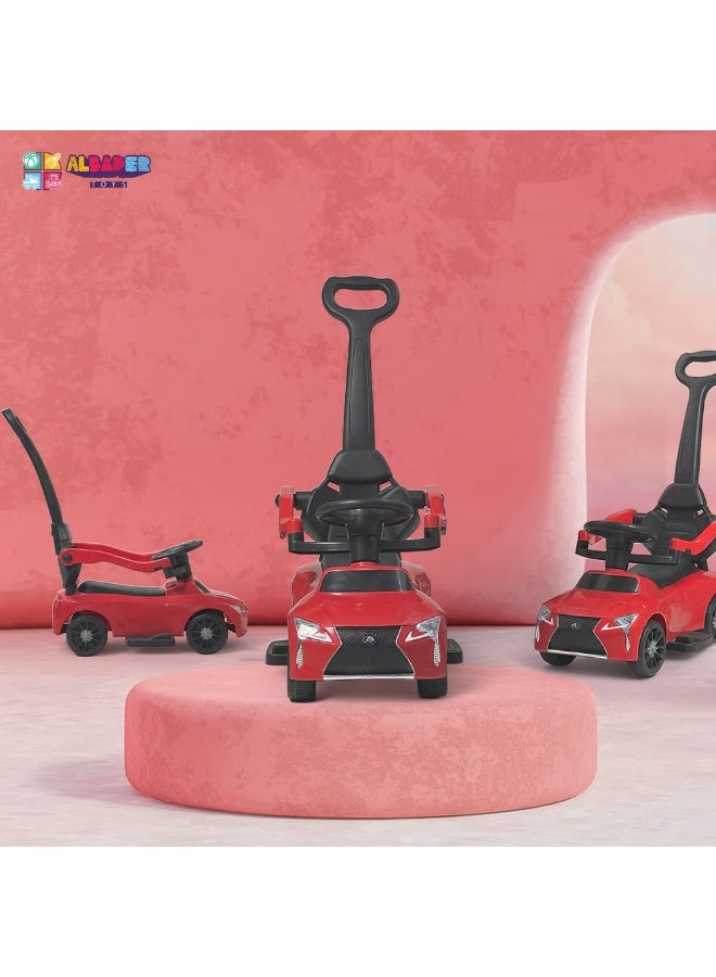 AL BADER 3-In-1 Ride On Car For Kids With Safety Bar & Push Handle - Image 4